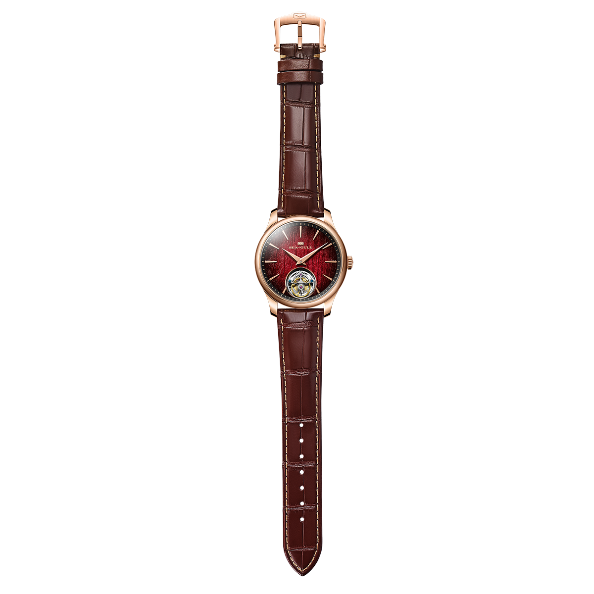 Sea-gull Year of the Horse 518.92.8850 tourbillonklokke rød