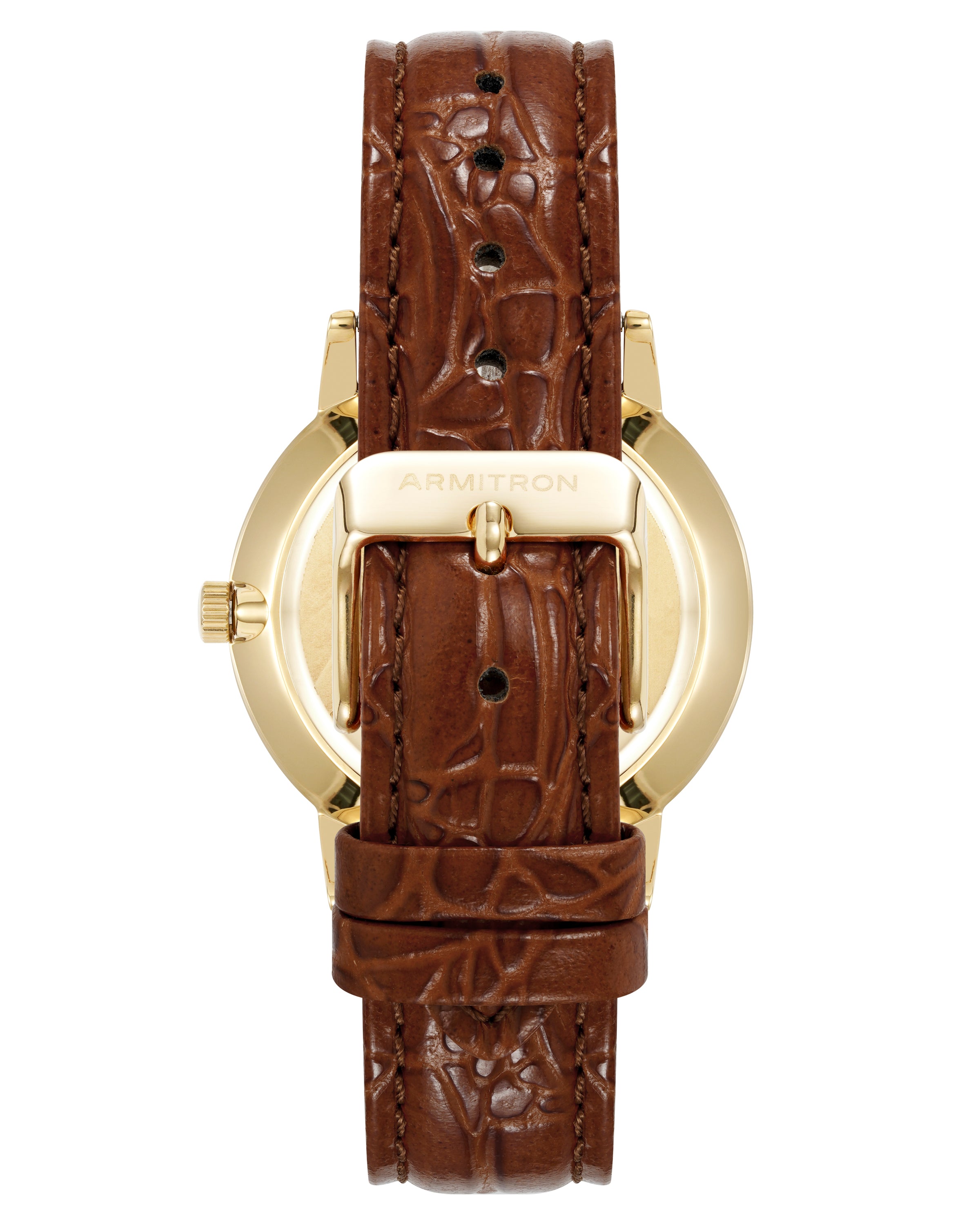 Armitron Eugen 42mm herreklokke brunt skinn jubileum