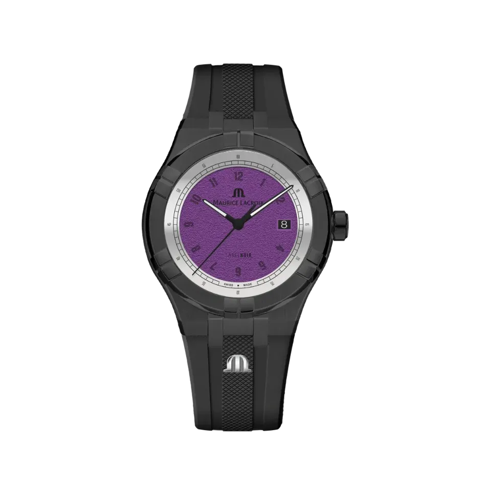 Label Noir Aikon Automatic 42MM herreklokke lilla gummi
