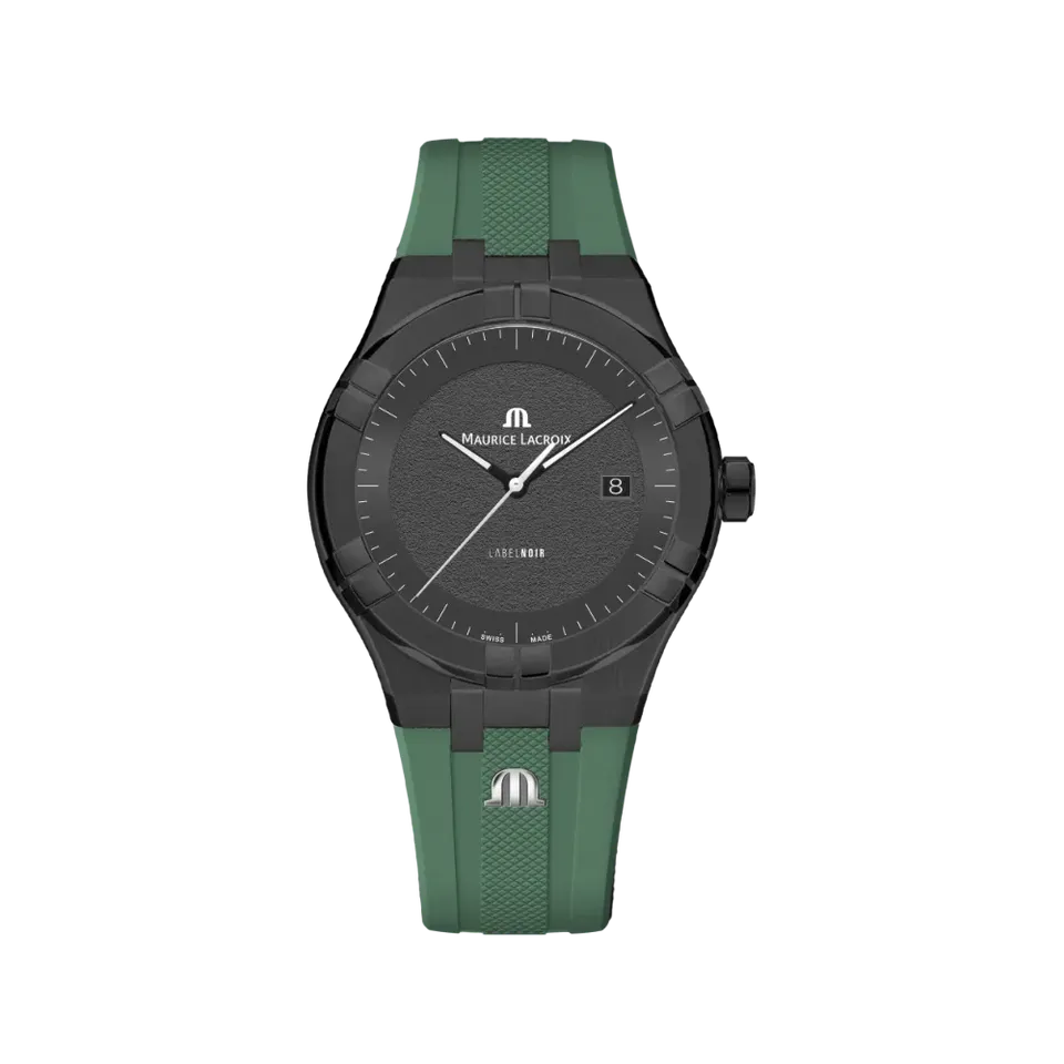Label Noir Aikon Automatic 42MM klokke svart PVD grønn rem