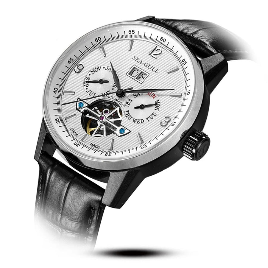 Sea-gull 219.17.1328 dressklokke 43 mm hvit/svart