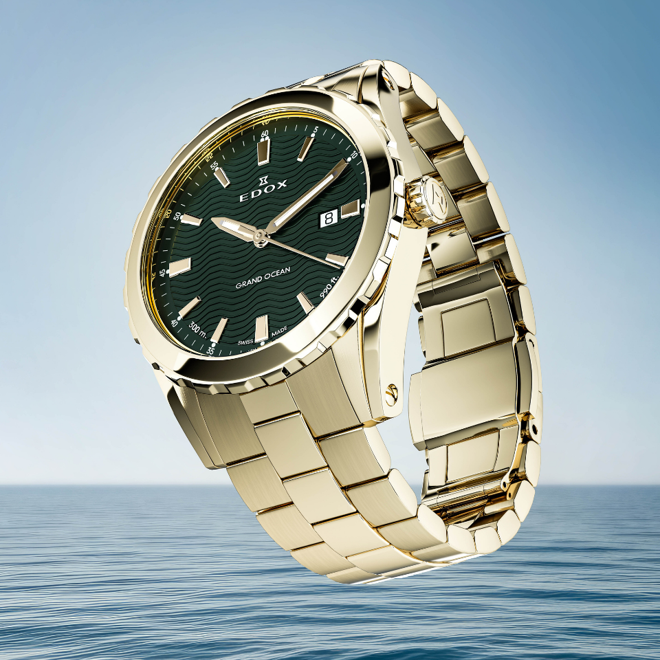 Edox Delfin Date Gents herreklokke blå