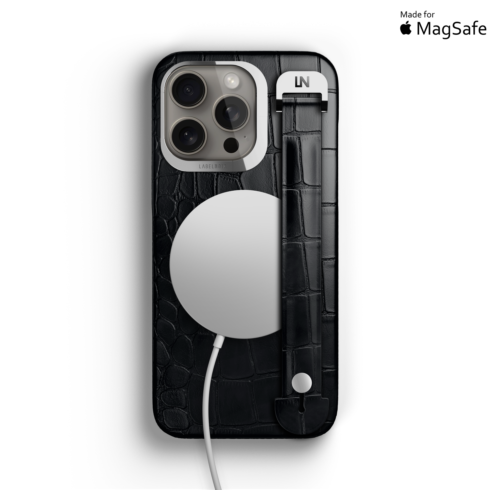Label Noir Alligator iPhone 15 Pro deksel svart
