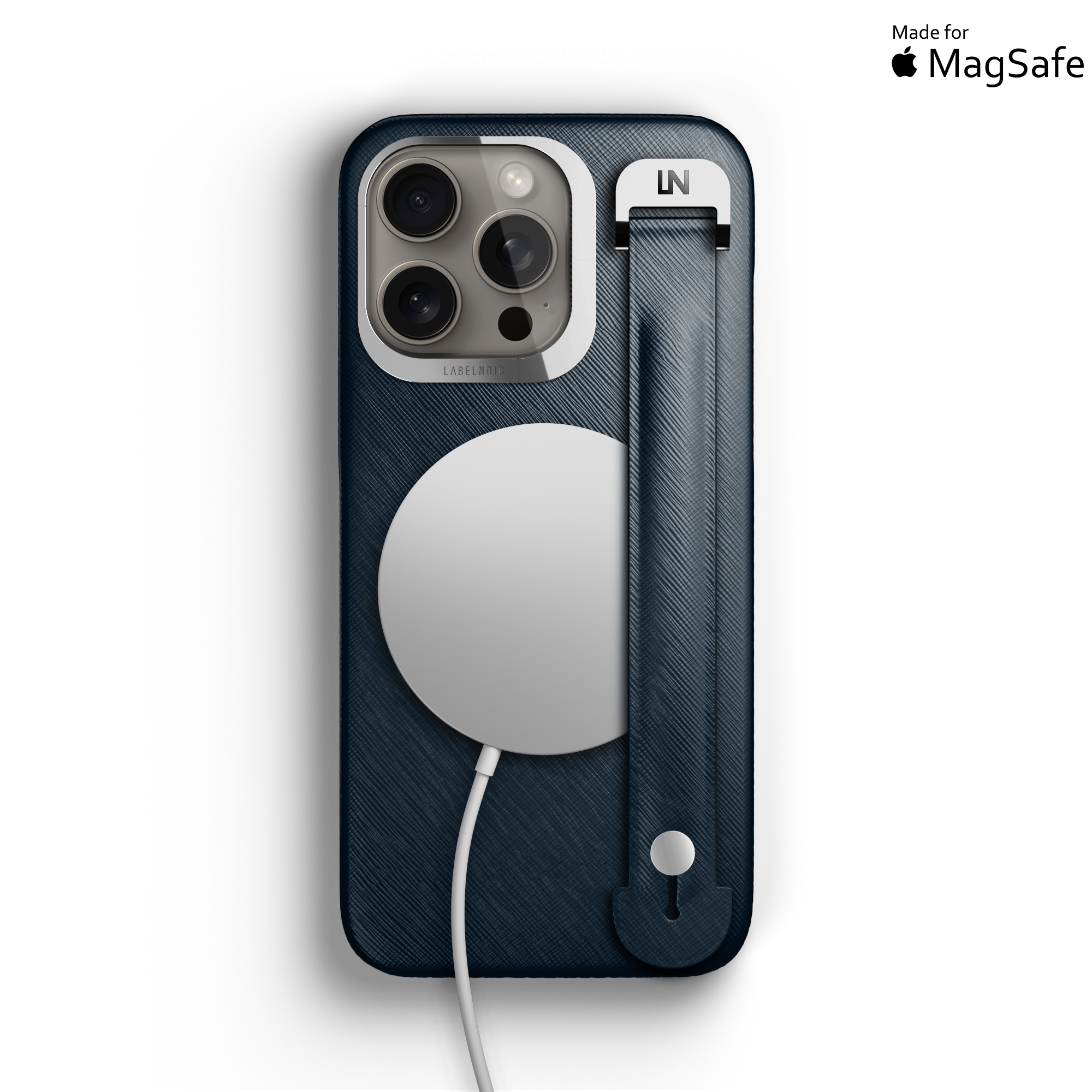 Label Noir Saffiano iPhone 16 Pro Max deksel svart