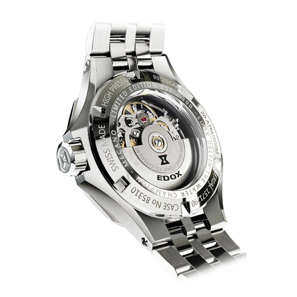 Edox Delfin Mecano Automatic Damascus Steel Limited Edition herreklokke