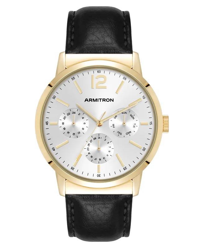 Armitron Hudson herreklokke 42mm sort skinn quartz