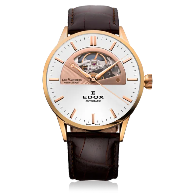 Edox Les Vauberts Open Heart Automatic dressklokke elegant