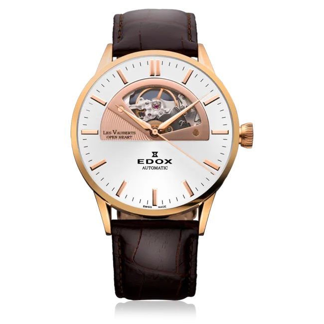 Edox Les Vauberts Open Heart Automatic dressklokke elegant