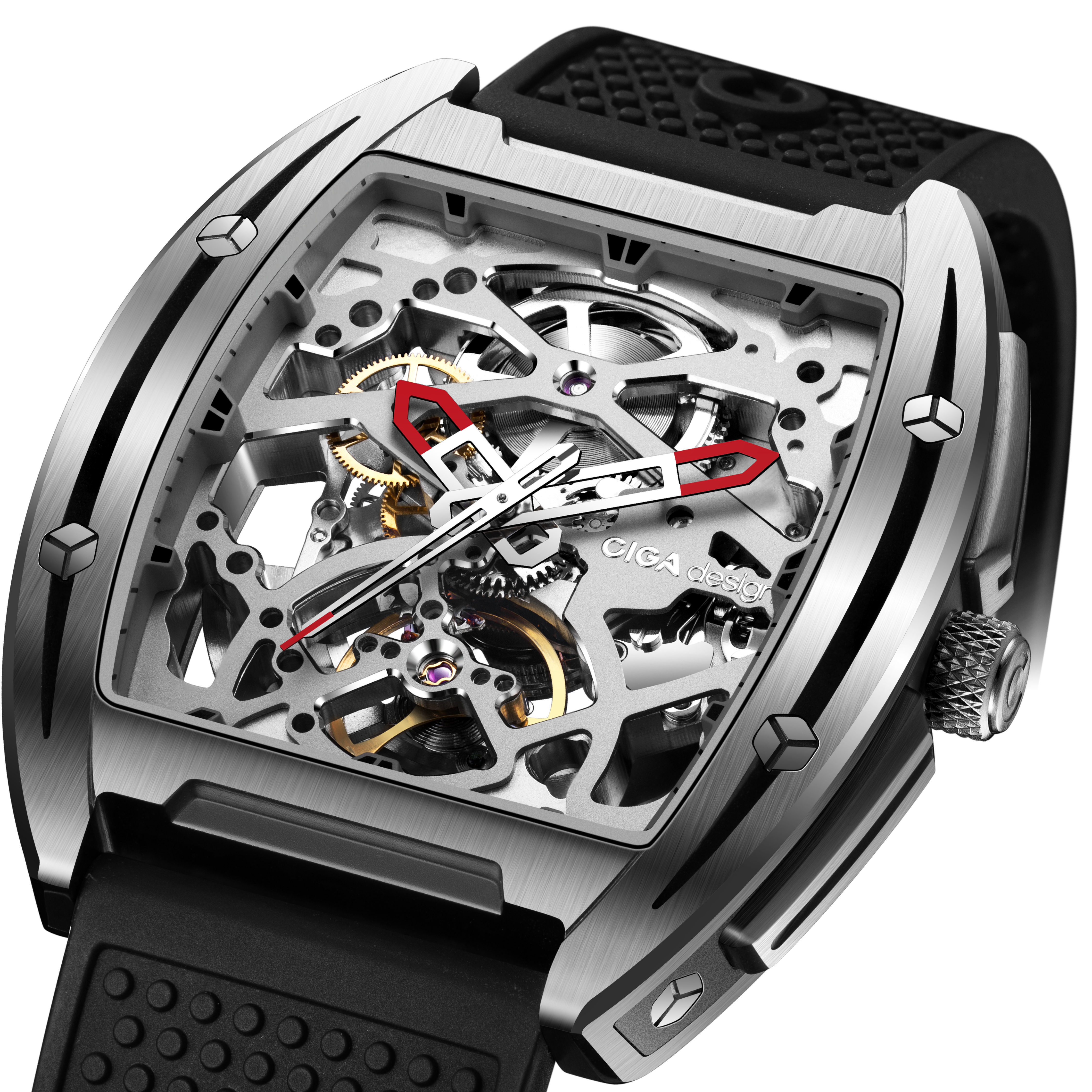 CIGA Design Edge Original skjelettklokke automatisk titan svart