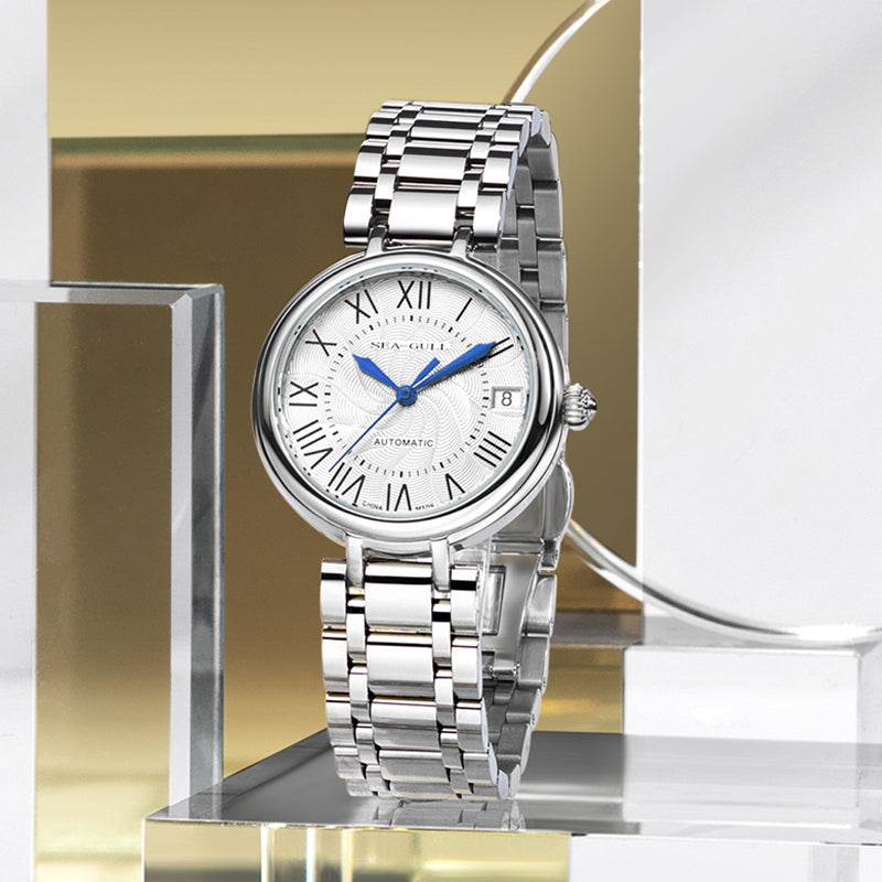 Sea-gull Lady 716.417L dameklokke hvit 32 mm romertall
