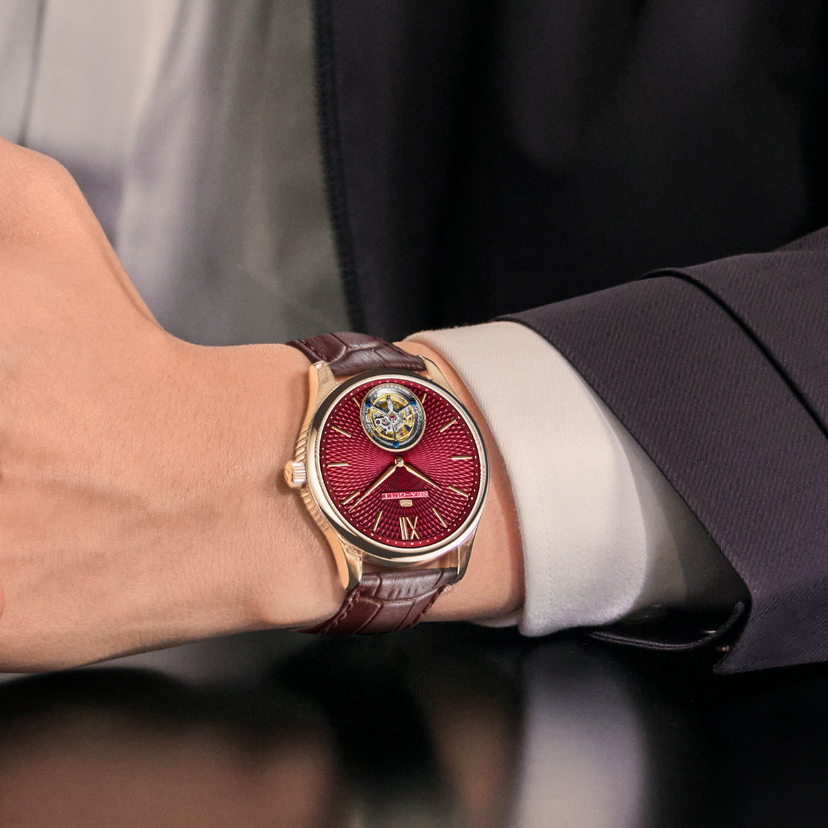 Sea-gull Artisan Heritage 818.17.8841 tourbillon 42mm rød