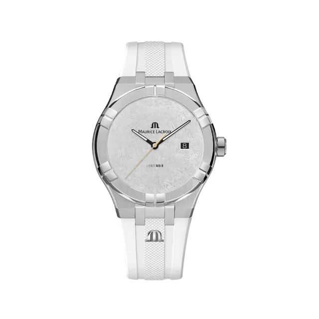 Label Noir Aikon Automatic 42MM klokke svart hvit gummirem