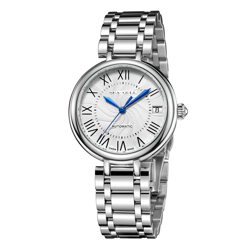 Sea-gull Lady 716.417L dameklokke hvit 32 mm romertall
