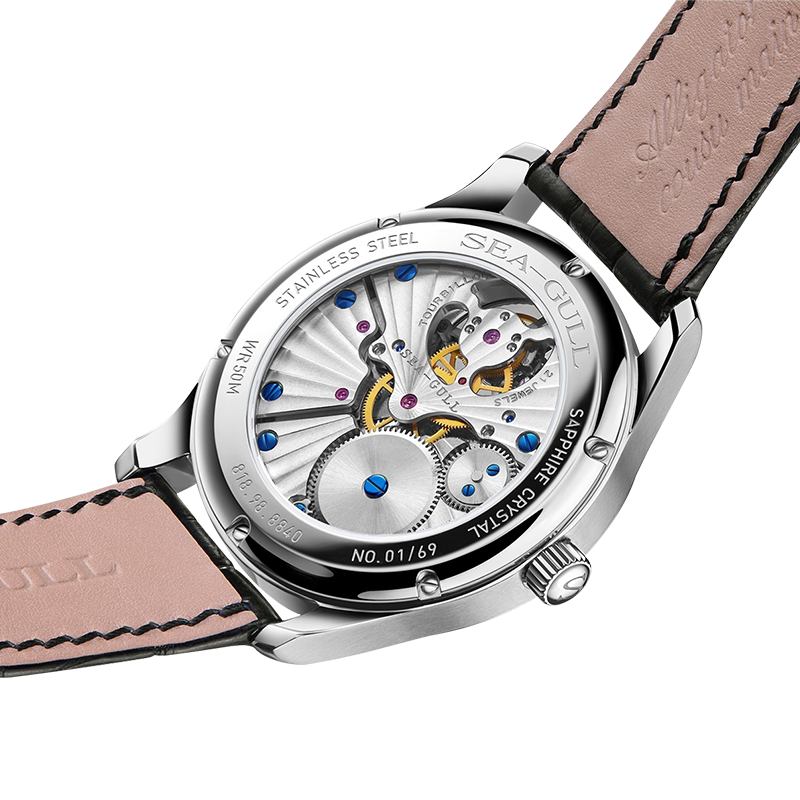 Sea-gull Heritage 818.98.8840 herreklokke 42mm svart skjelett