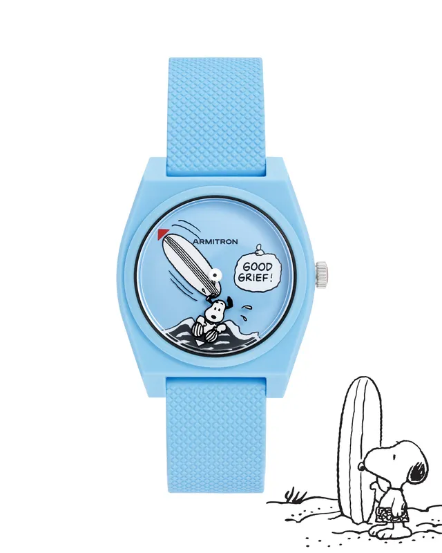 Armitron Peanuts Good Grief 36mm dameklokke blå plast