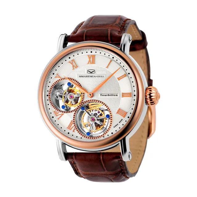 Sea-gull Master 218.11.8846G herreklokke hvit dobbel tourbillon