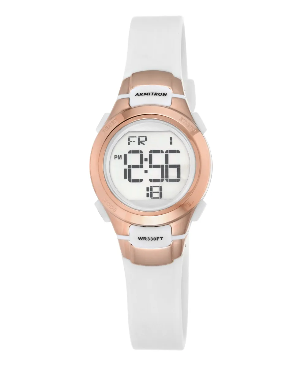 Armitron Sport 45/7012RSG digitalklokke hvit roségull