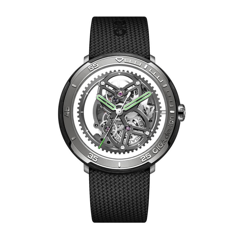 CIGA Design Vector skjelettklokke automatisk karbonfiber