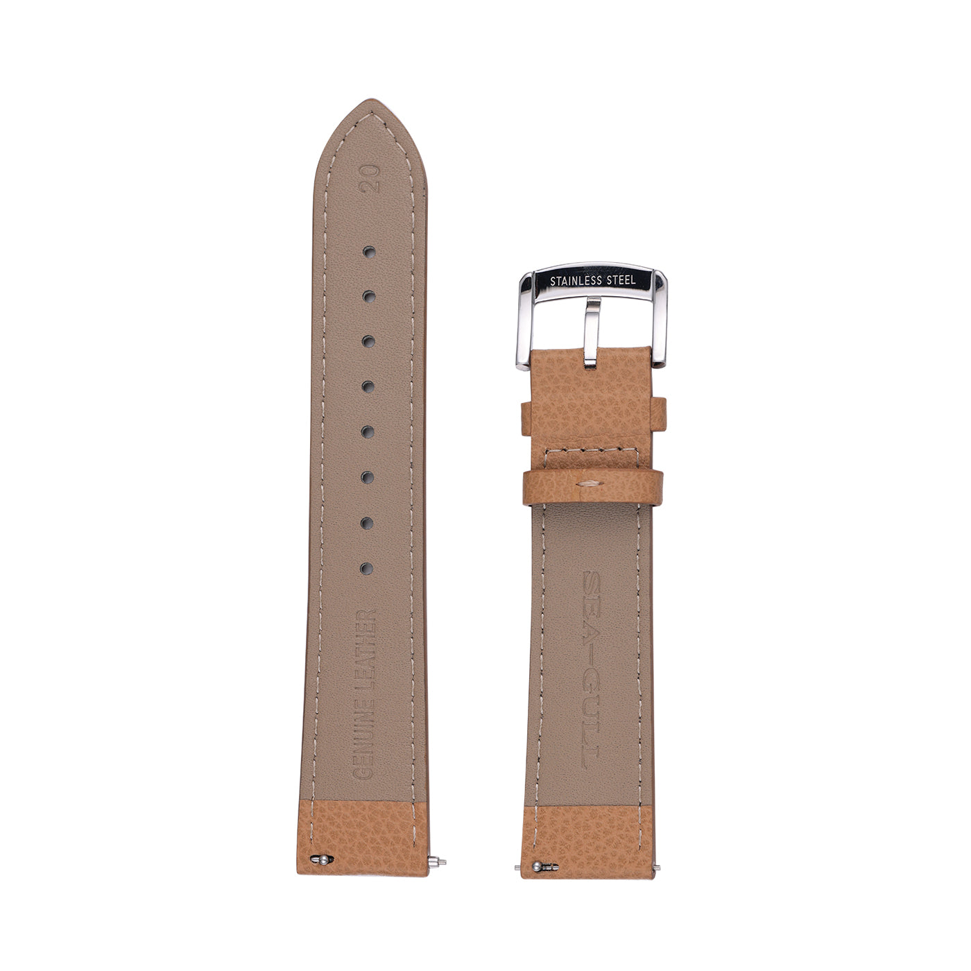 Sea-gull BD2107BC klokkerem khaki skinn 20 mm