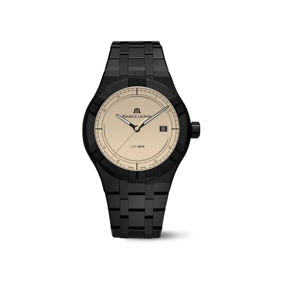 Label Noir Aikon Automatic 42MM herreklokke keramikk krem