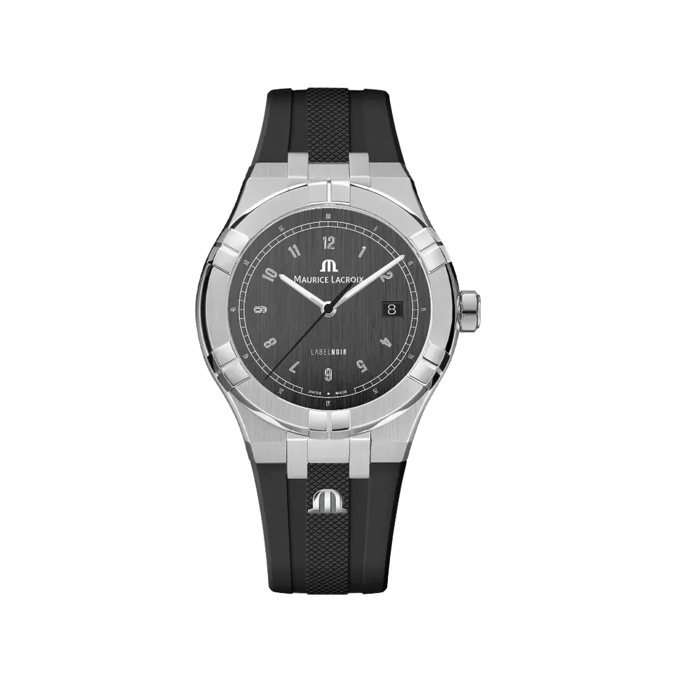 Label Noir Aikon Automatic 42MM klokke stål svart gummirem