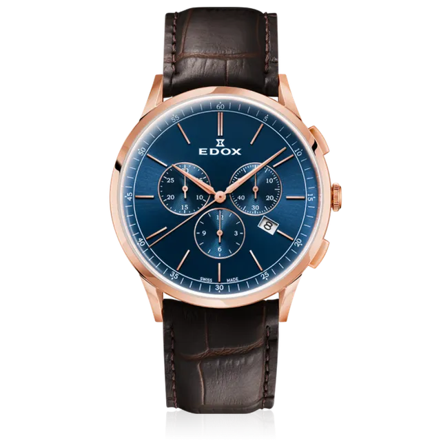 Edox Les Vauberts Chronograph Date herreklokke
