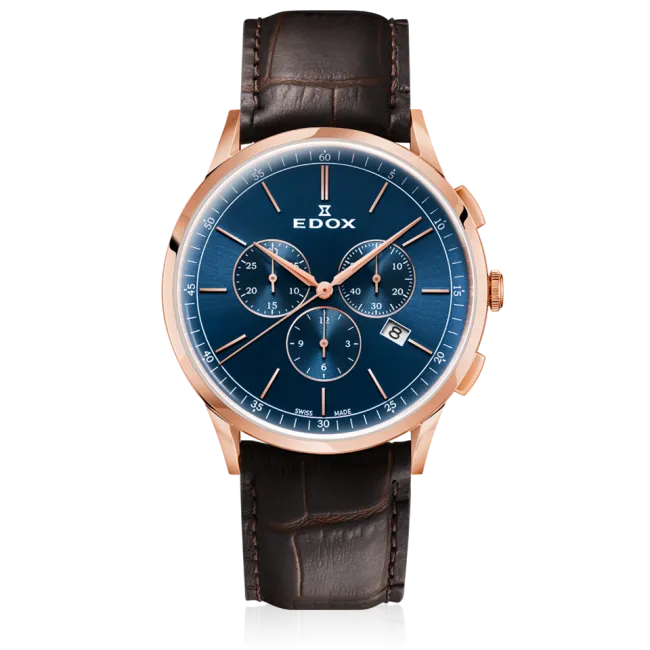 Edox Les Vauberts Chronograph Date herreklokke