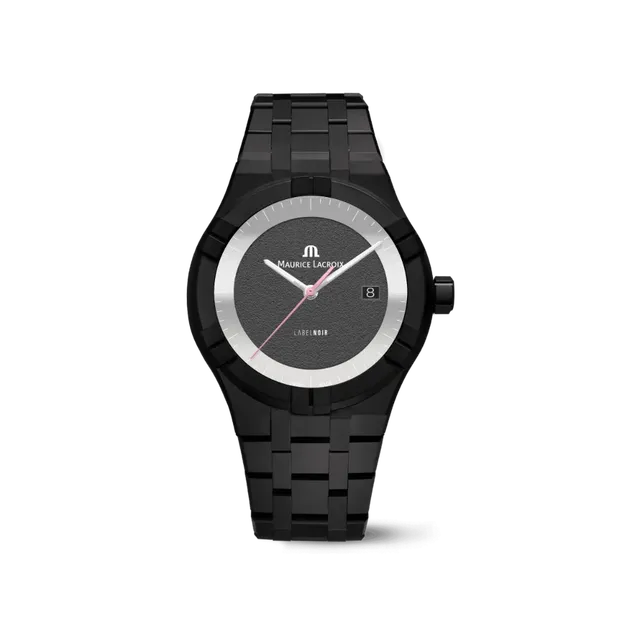 Label Noir Aikon Automatic 42MM klokke keramikk sort rosa