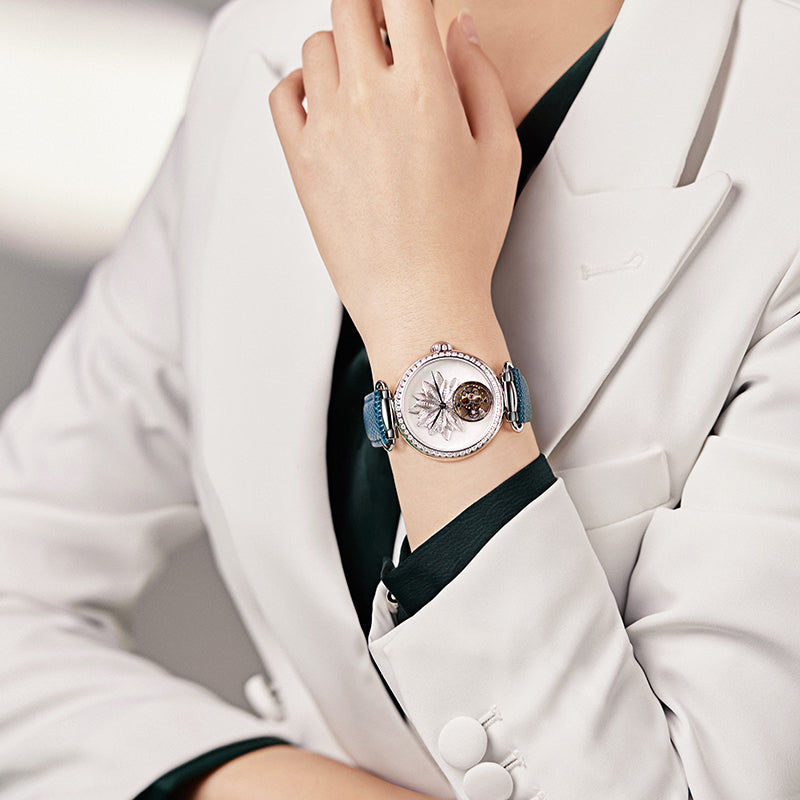 Sea-gull Artisan ICH 713.18.8100L dameklokke tourbillon blå