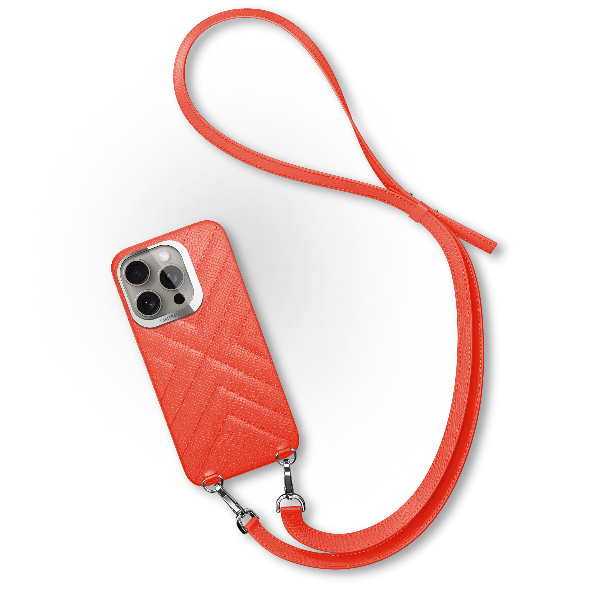 Label Noir iPhone 15 Pro crossbody deksel skinn svart