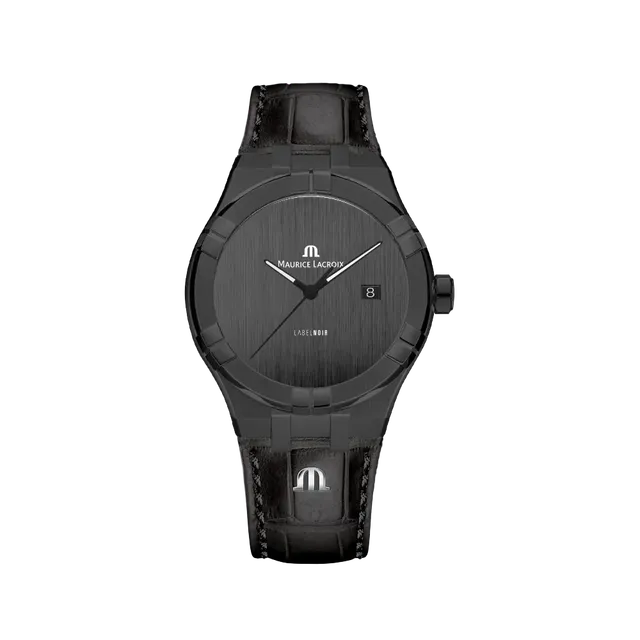 Label Noir Aikon Automatic 42MM klokke svart skinn PVD