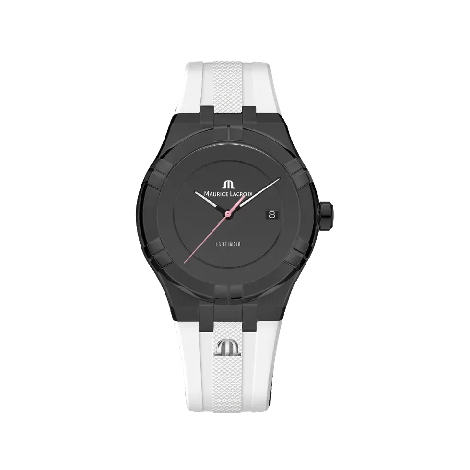 Label Noir Aikon Automatic 42MM klokke PVD hvit gummirem