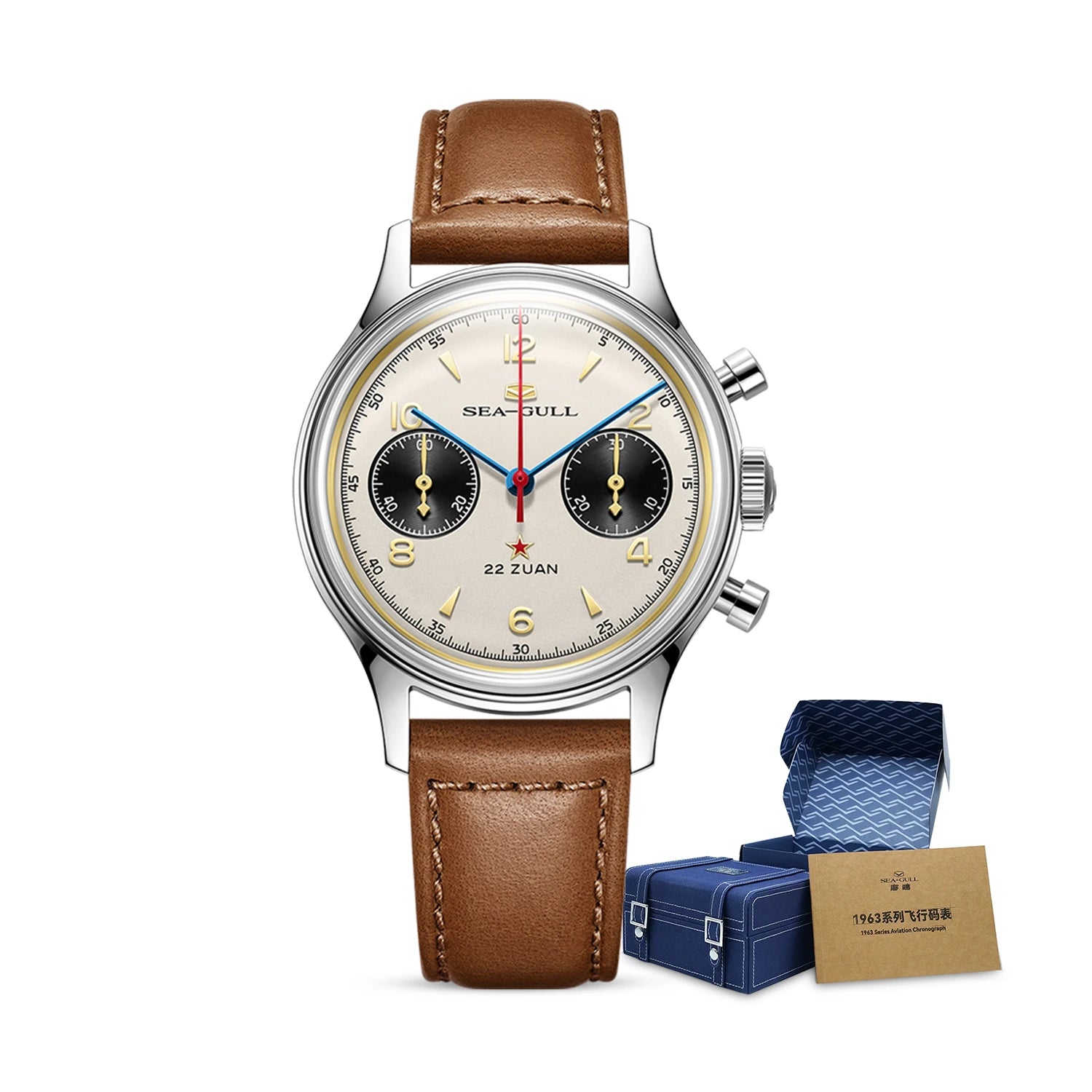 Sea-gull 1963 Polar Night Panda Eye 37,3mm kronograf