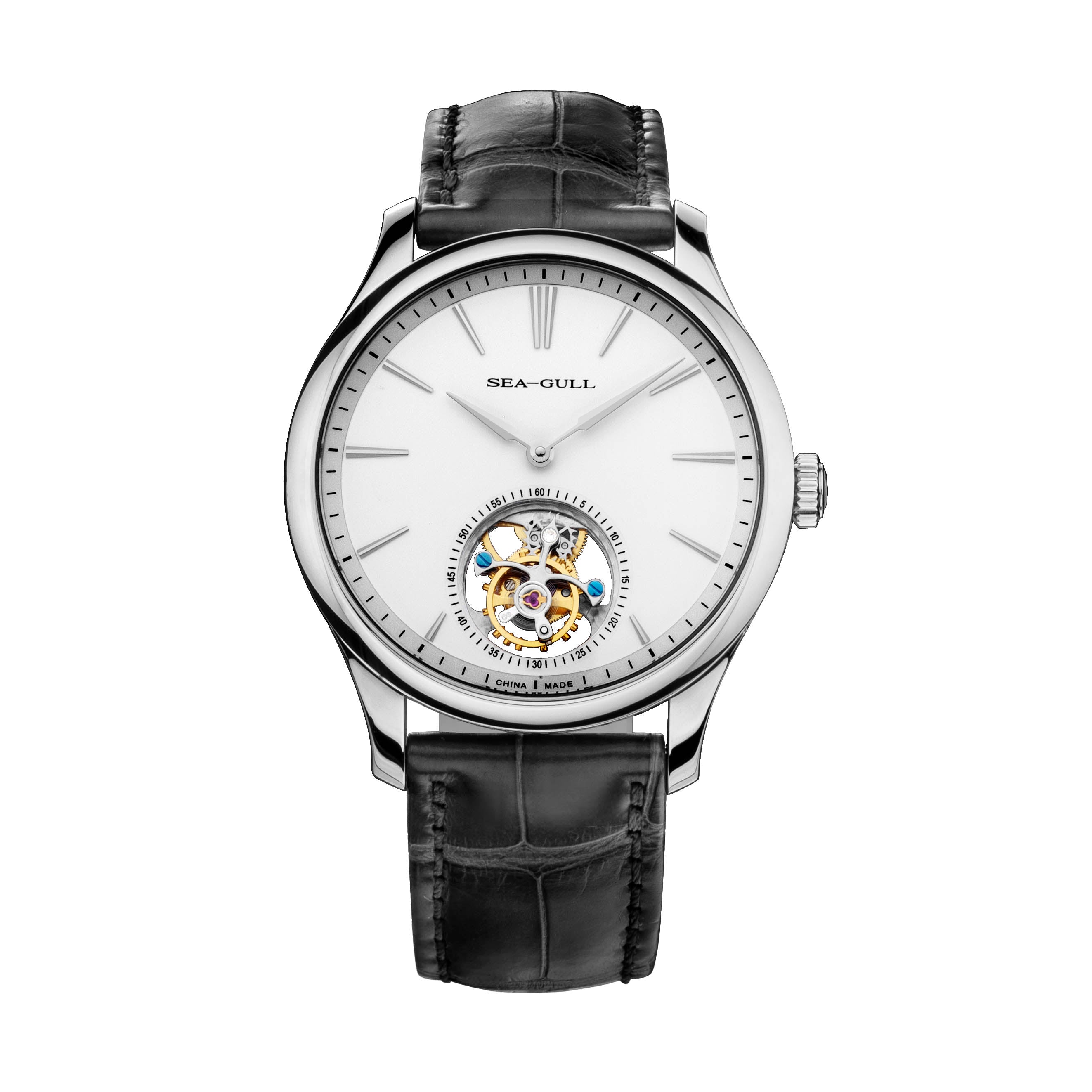 Sea-gull Heritage 518.930 herreklokke hvit/gull tourbillon