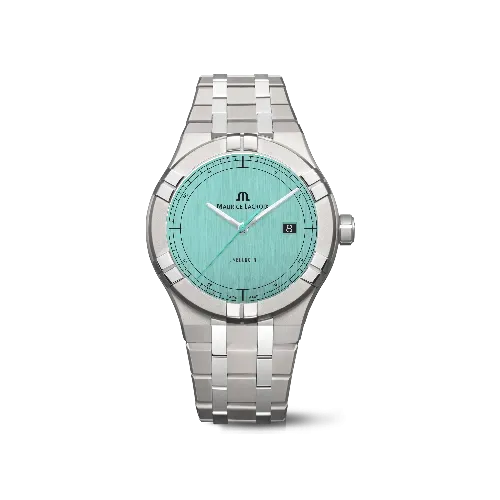 Label Noir Aikon Automatic 42MM armbåndsur titan lyseblå