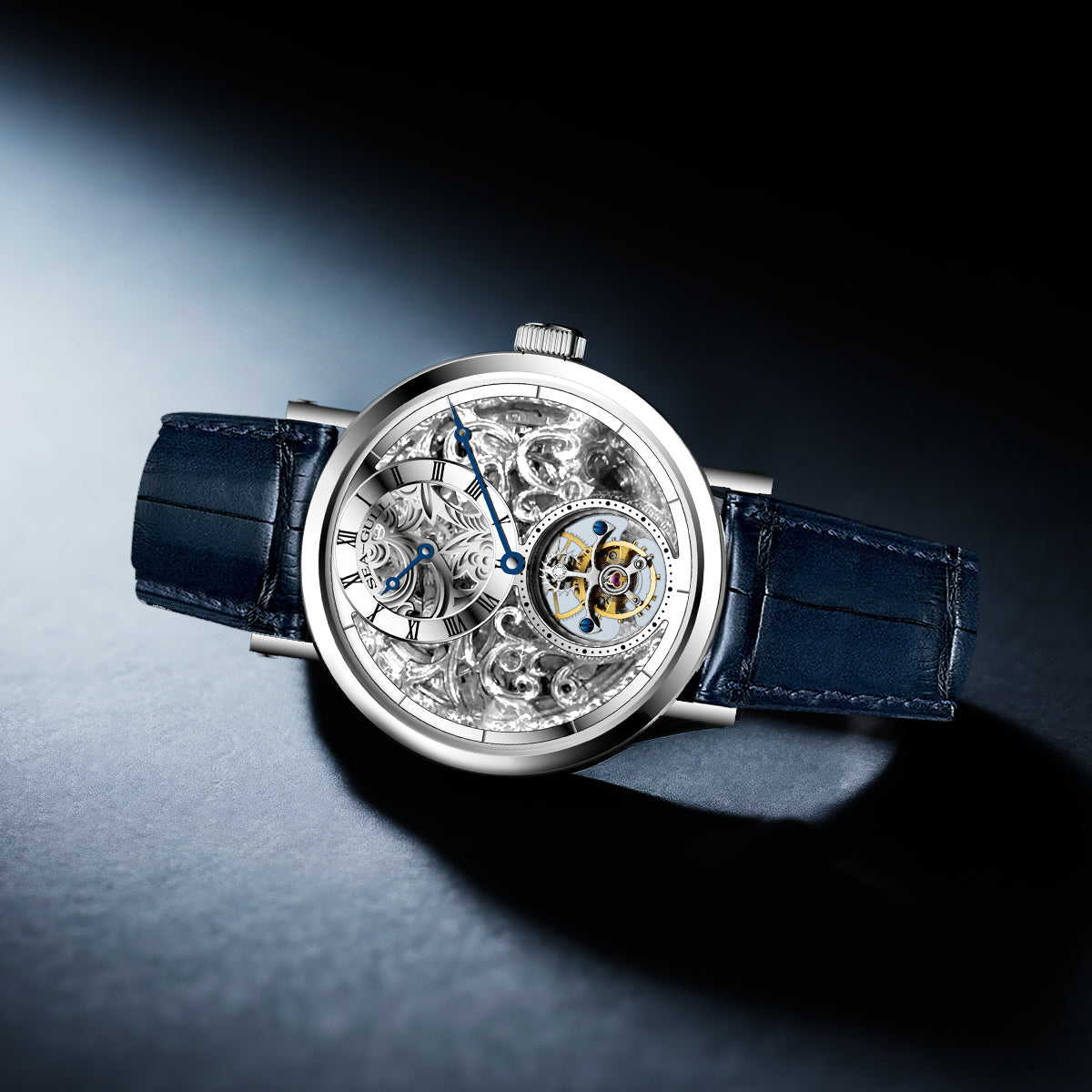 Sea-gull Artisan 818.11.8847K tourbillonklokke hvit 39mm