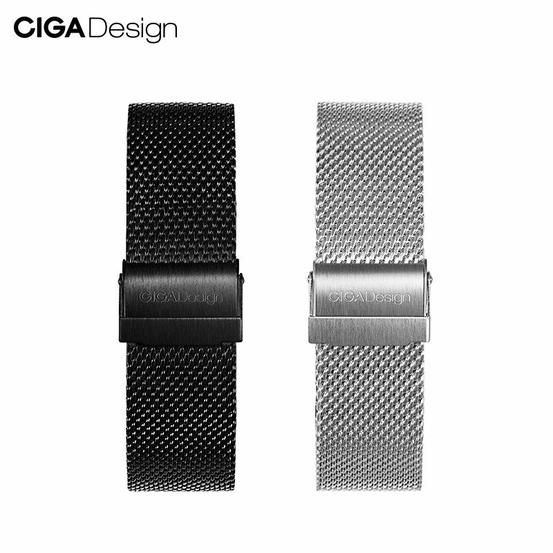 CIGA Design Milanese klokkerem stål 22mm svart