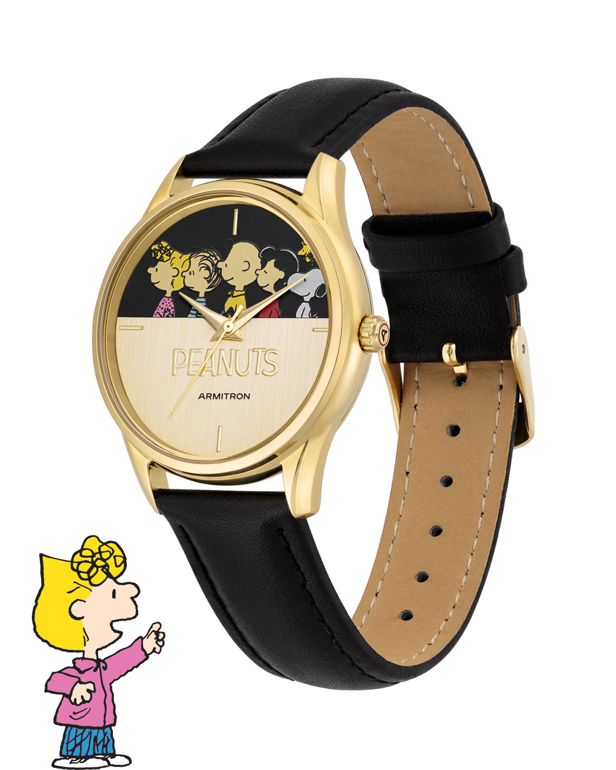 Armitron Peanuts Lineup herreklokke 36 mm sort/gull