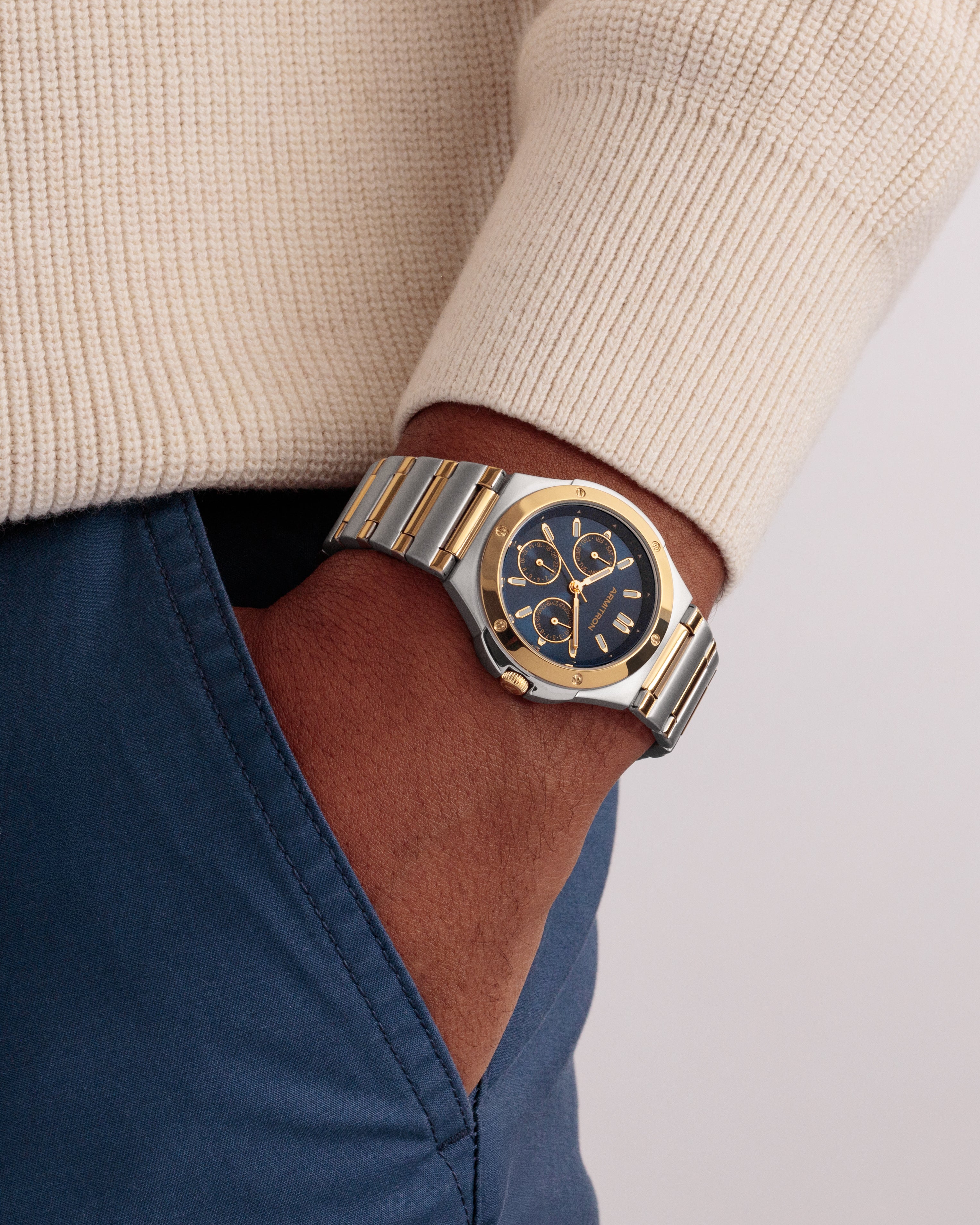 Armitron Parker herreklokke tofarget marine 38 mm