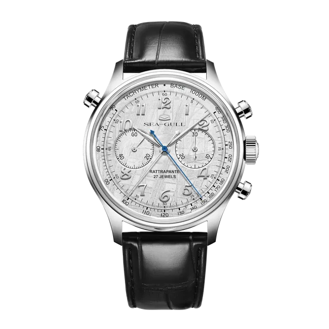 Sea-gull 418.43.1077 kronograf 42,5 mm meteoritt hvit