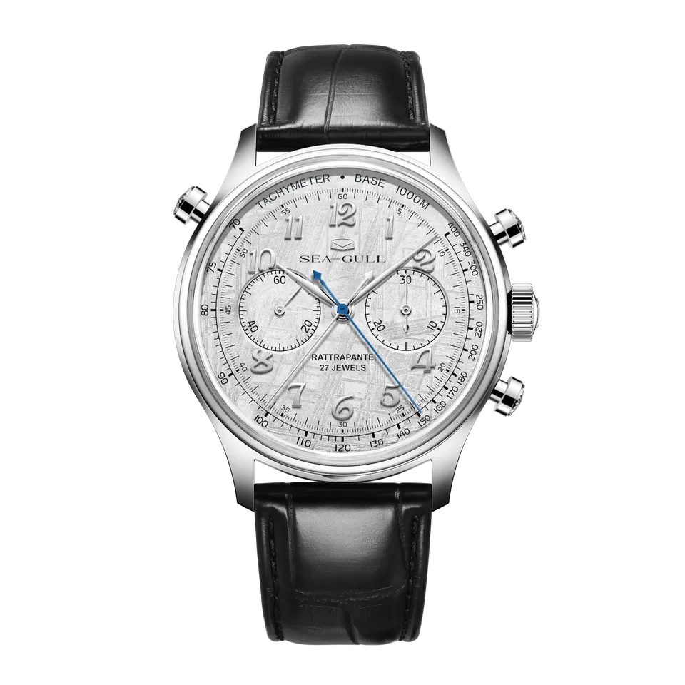 Sea-gull 418.43.1077 kronograf 42,5 mm meteoritt hvit