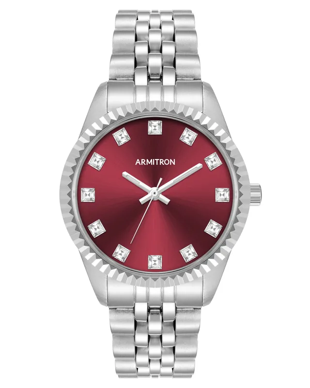 Armitron Constance dameklokke 36mm burgunder perlemor