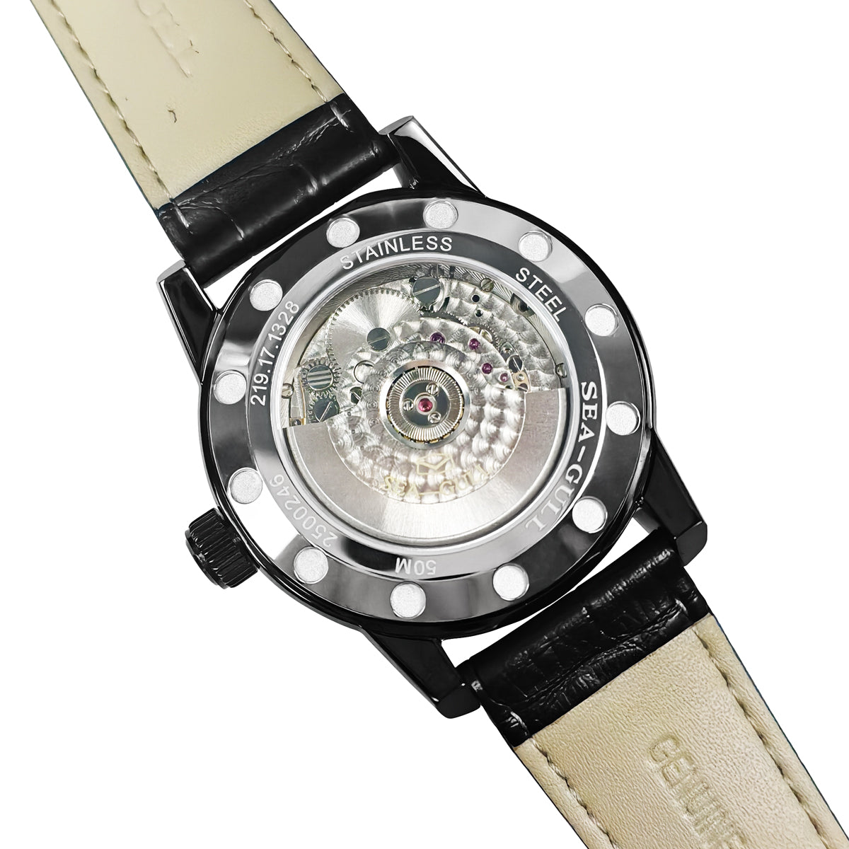 Sea-gull 219.17.1328 dressklokke 43 mm hvit/svart