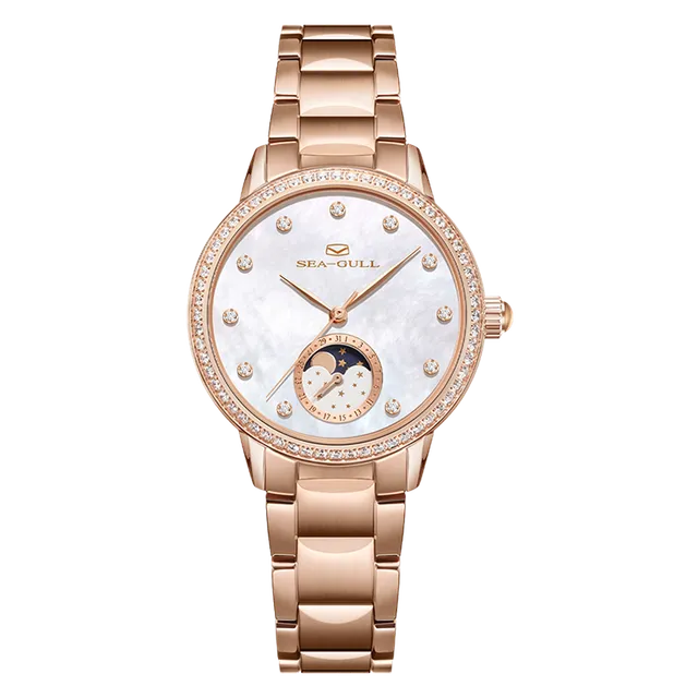 Sea-gull 319.15.1136L dameklokke automatisk 34 mm brun