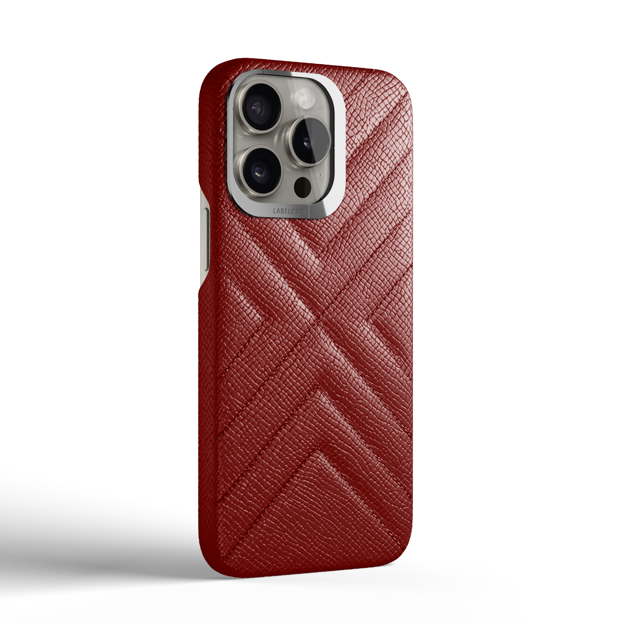 Label Noir Quilted iPhone 15 Pro deksel skinn svart
