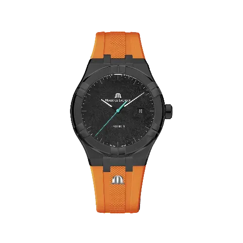 Label Noir Aikon Automatic 42MM klokke svart oransje gummirem