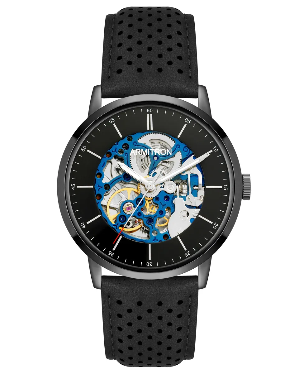 Armitron Blueprint 42 mm herreklokke automatisk skinn