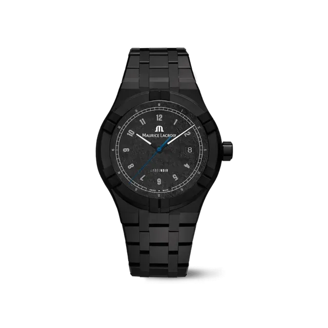 Label Noir Aikon Automatic 42MM klokke keramikk svart blå sekundviser