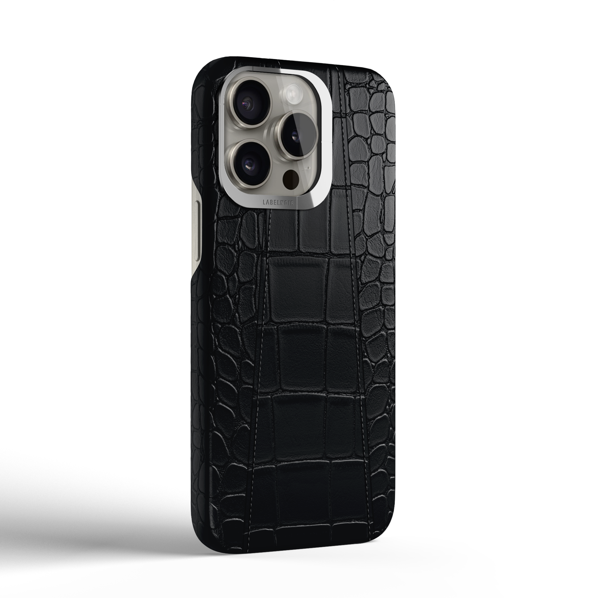 Label Noir Alligator iPhone 15 Pro deksel svart MagSafe