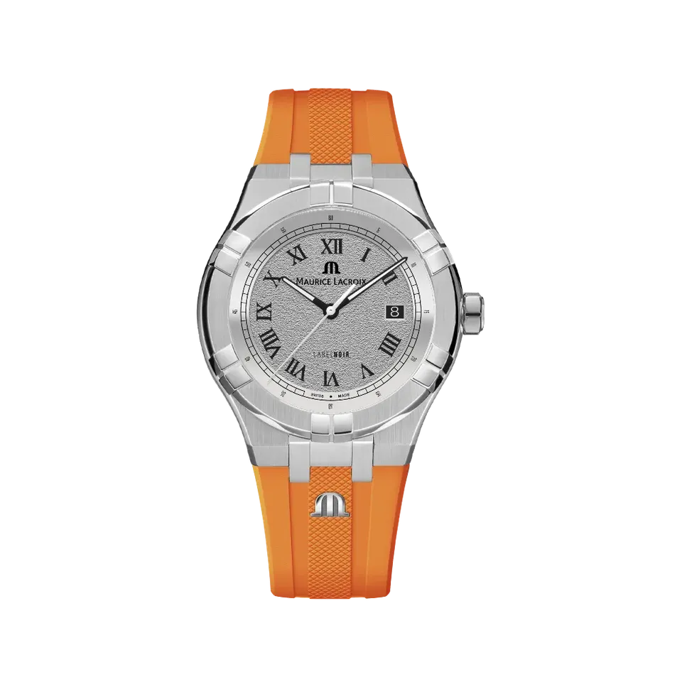 Label Noir Aikon Automatic 42MM klokke oransje gummi